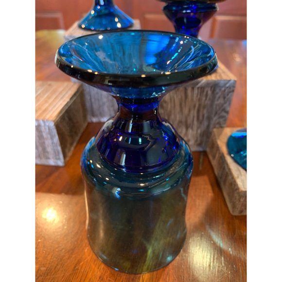 Vintage Richmond Blue Colony Stemmed Cocktail Glasses. - Picture 6 of 7